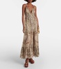 Throne Room gathered silk maxi dress 