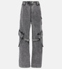 Mid-rise cotton canvas cargo pants