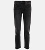 Girlfriend mid-rise cropped jeans