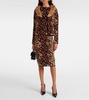 Leo leopard-print jacquard pencil skirt