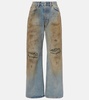 Penicillin distressed wide-leg jeans 