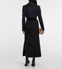 Stretch cady pencil midi skirt