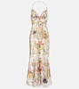Chain-detail silk maxi dress