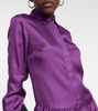 Yard silk satin shirt dress