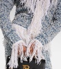 Fringed denim tweed jacket