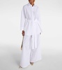 Tea belted cotton poplin blouse