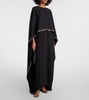 Embellished caped maxi dress
