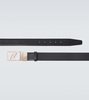 Logo leather belt