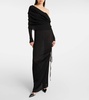 Draped off-shoulder maxi dress