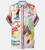 La Charrasca printed silk satin shirt