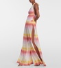 Printed pointelle palazzo pants
