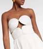 Matelassé cutout strapless maxi dress