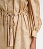 Ape belted silk twill maxi dress