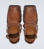 Leather slingback mules