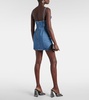 Crystal-embellished denim minidress