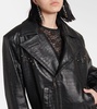 Studded leather biker jacket