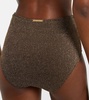 Dorit high-rise lamé bikini bottoms
