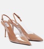 Le Cœur 90 patent leather and PU slingback pumps