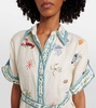 Sandy embroidered linen shirt dress