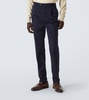 Cotton-blend gabardine slim pants