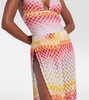 Printed pointelle palazzo pants