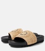 Elyse logo raffia slides