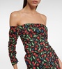 Off-shoulder cotton-blend midi dress