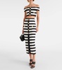 Striped off-shoulder crop top