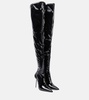 Lidia latex over-the-knee boots