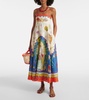 Surrealist linen maxi dress