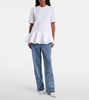 Peplum cotton jersey T-shirt 