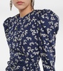 Printed silk wrap midi dress