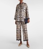 Brina printed silk twill wide-leg pants