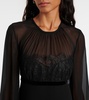 Jader sablé and silk georgette minidress