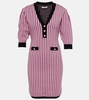 Pinstriped knit minidress