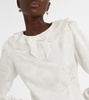 Bow-detail floral jacquard minidress