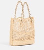 Kahlo Mini logo raffia tote bag