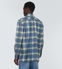 Checked leather shirt