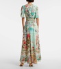 Floral embellished silk maxi dress