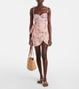 Agustina Wisteria floral linen beach cover-up