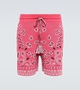 Bandana cotton-blend piqué shorts