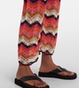Cotton crochet wide-leg pants