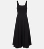 Platani pleated cotton-blend midi dress