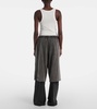 Layered cotton fleece sweatpants