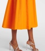 Gathered cotton-blend cocktail dress