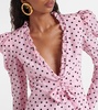 Polka-dot silk minidress