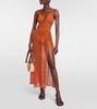 Open-knit cotton maxi dress