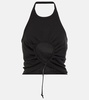 Halter neck ruched cotton top