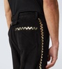 Sequined cotton corduroy straight pants