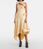 Cutout asymmetric jersey midi dress